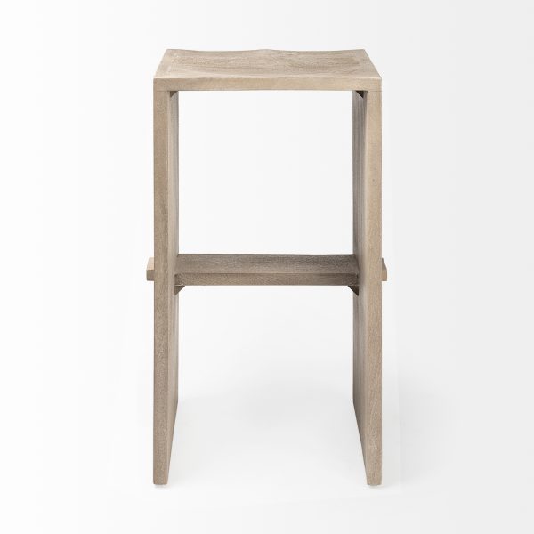 Aida 30 Seat Height Light Gray Wood Bar Stool 4