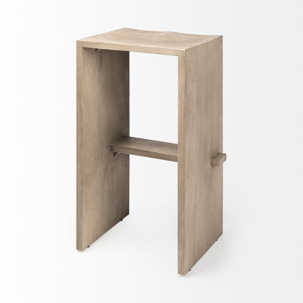Aida 30 Seat Height Light Gray Wood Bar Stool 5