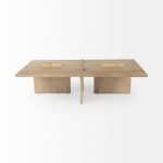 Aida 56 x 34 Rectangular Light Brown Wood Coffee Table