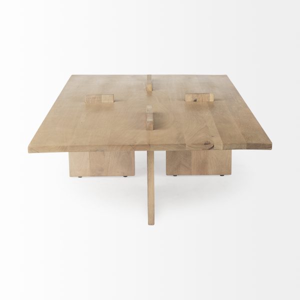 Aida 56 x 34 Rectangular Light Brown Wood Coffee Table 5