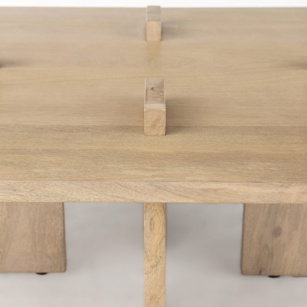 Aida 56 x 34 Rectangular Light Brown Wood Coffee Table 8