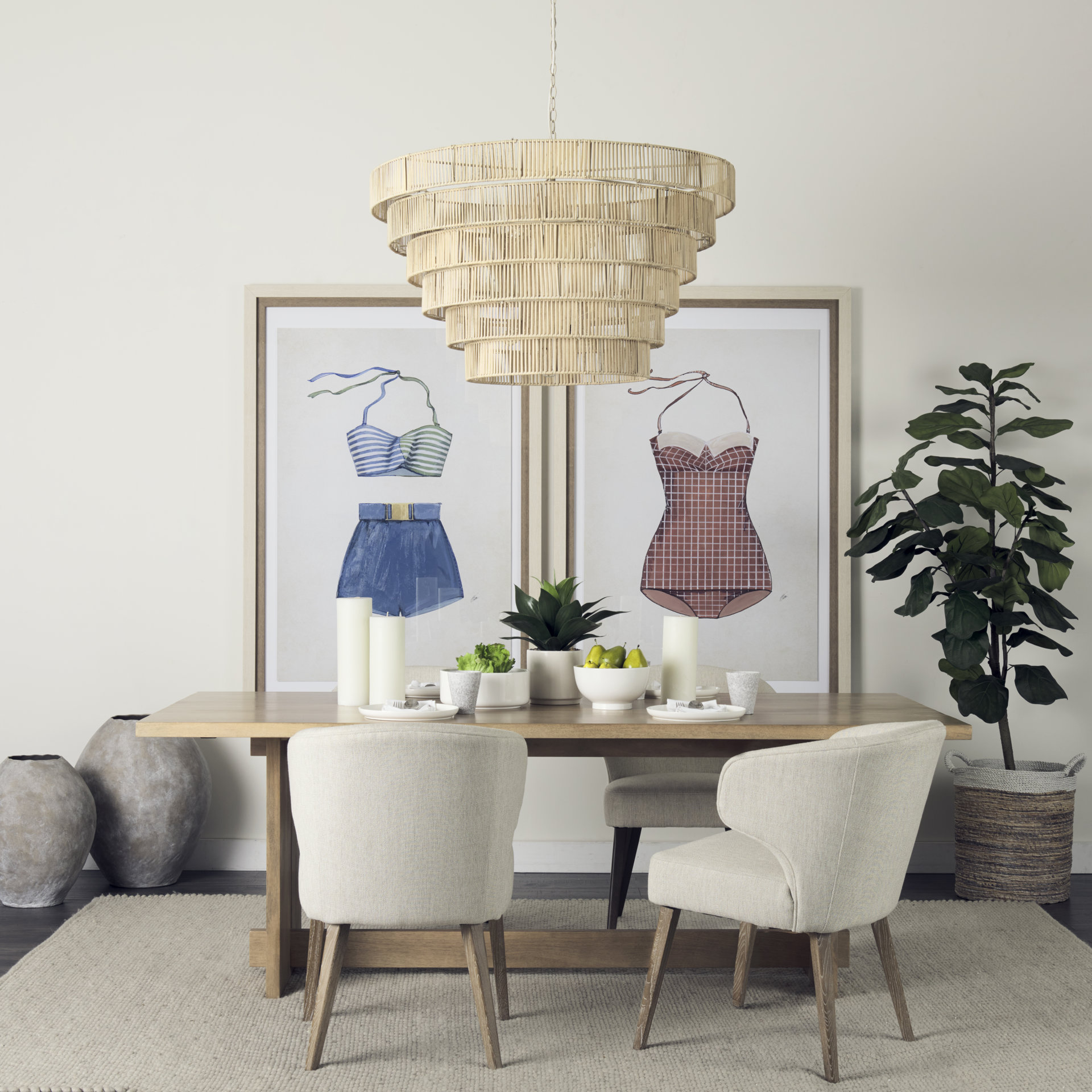 Aida 84L Light Brown Wood Dining Table 2 Aida 84L Light Brown Wood Dining Table - Image 2