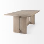 Aida 84L Light Gray Wood Dining Table