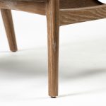 Ajax II Cream Fabric W/ Brown Wooden Frame Accent Chair