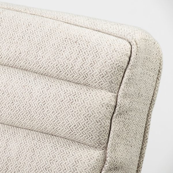 Ajax II Cream Fabric W Brown Wooden Frame Accent Chair 8