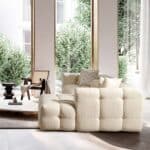 Modern Ivory Boucle Tufted Right Sectional Sofa 4-Seater