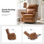 Albert Genuine Leather Swivel Rocking Manual Recliner Saddle 9 Albert Genuine Leather Swivel Rocking Manual Recliner Saddle