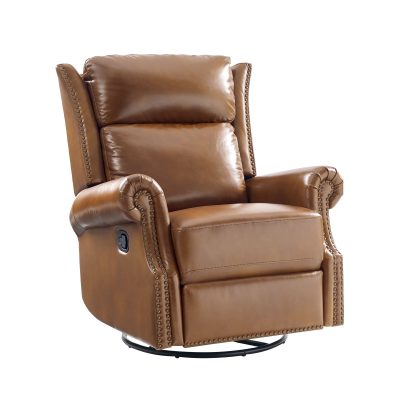 Albert Genuine Leather Swivel Rocking Manual Recliner Saddle