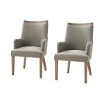 Albert Grey Farmhouse Dining Chairs Linen Look