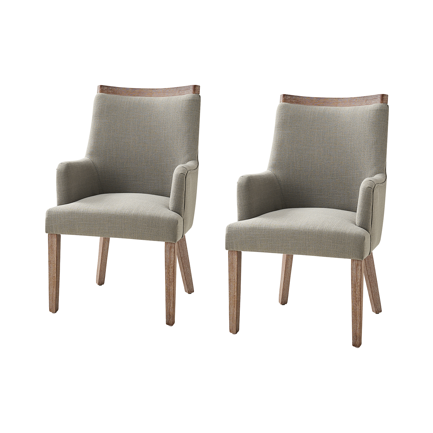 Albert Grey Farmhouse Dining Chairs Linen Look 2 Albert Grey Farmhouse Dining Chairs Linen Look - Image 2