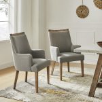 Albert Grey Farmhouse Dining Chairs Linen Look