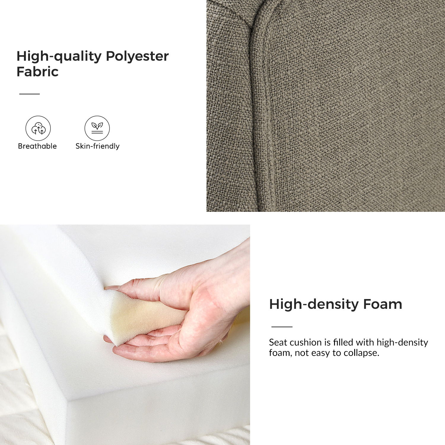 Albert Grey Farmhouse Dining Chairs Linen Look 3 Albert Grey Farmhouse Dining Chairs Linen Look - Image 3