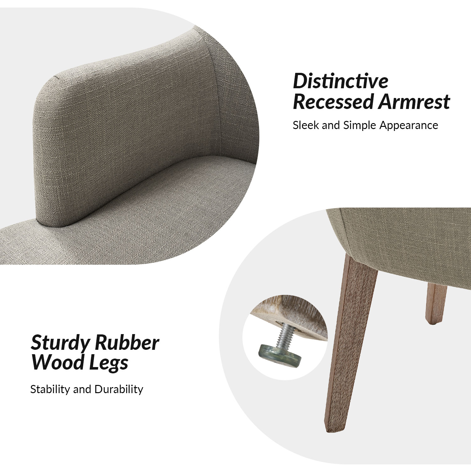 Albert Grey Farmhouse Dining Chairs Linen Look 5 Albert Grey Farmhouse Dining Chairs Linen Look - Image 5