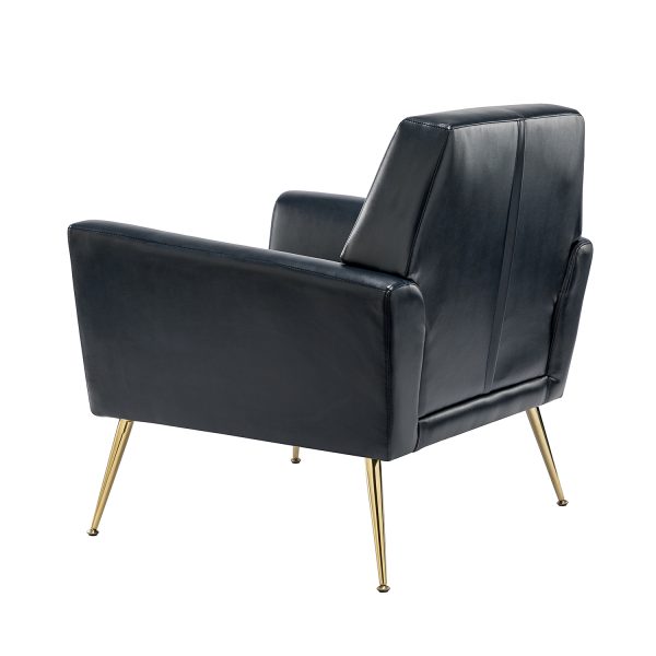 Alcyone Navy Vegan Leather Tufted Modern Accent Armchair 2