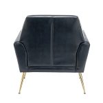 Alcyone Navy Vegan Leather Tufted Modern Accent Armchair