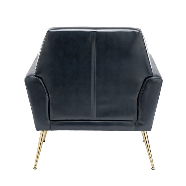 Alcyone Navy Vegan Leather Tufted Modern Accent Armchair 3