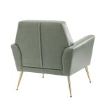 Alcyone Sage Vegan Leather Tufted Modern Accent Armchair