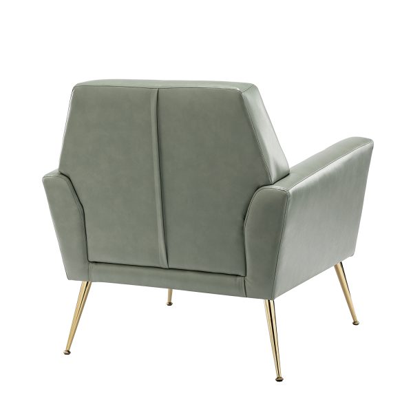 Alcyone Sage Vegan Leather Tufted Modern Accent Armchair 2