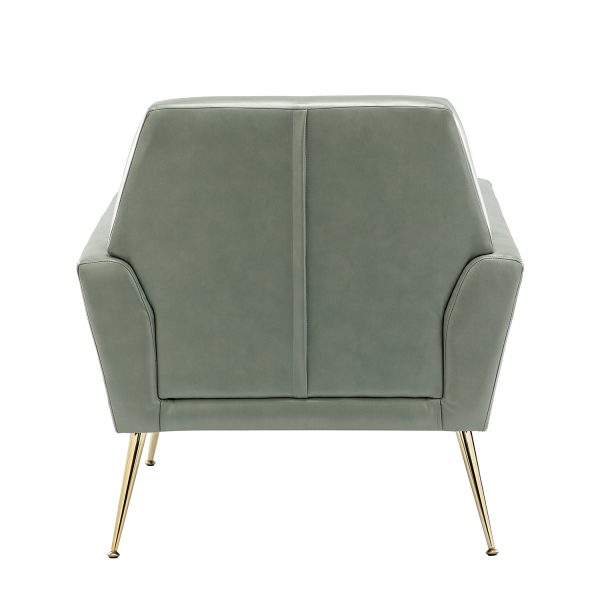 Alcyone Sage Vegan Leather Tufted Modern Accent Armchair 3