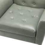 Alcyone Sage Vegan Leather Tufted Modern Accent Armchair