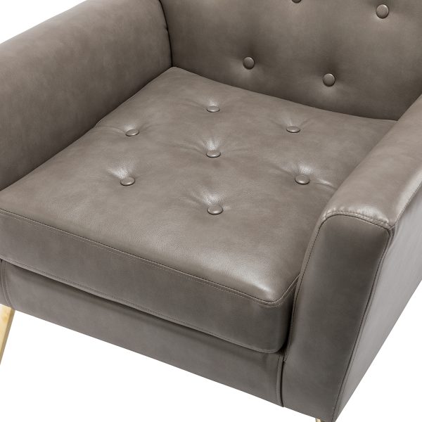 Alcyone Tufted Vegan Leather Modern Accent Armchair 4