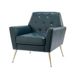Alcyone Turquoise Tufted Vegan Leather Modern Accent Armchair 7 Alcyone Turquoise Tufted Vegan Leather Modern Accent Armchair