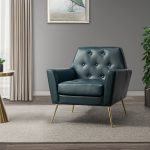 Alcyone Turquoise Tufted Vegan Leather Modern Accent Armchair 6 Alcyone Turquoise Tufted Vegan Leather Modern Accent Armchair