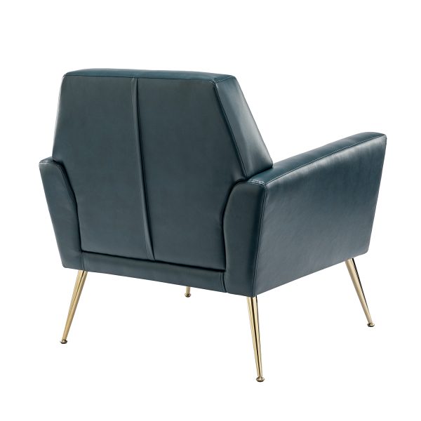 Alcyone Turquoise Tufted Vegan Leather Modern Accent Armchair 2