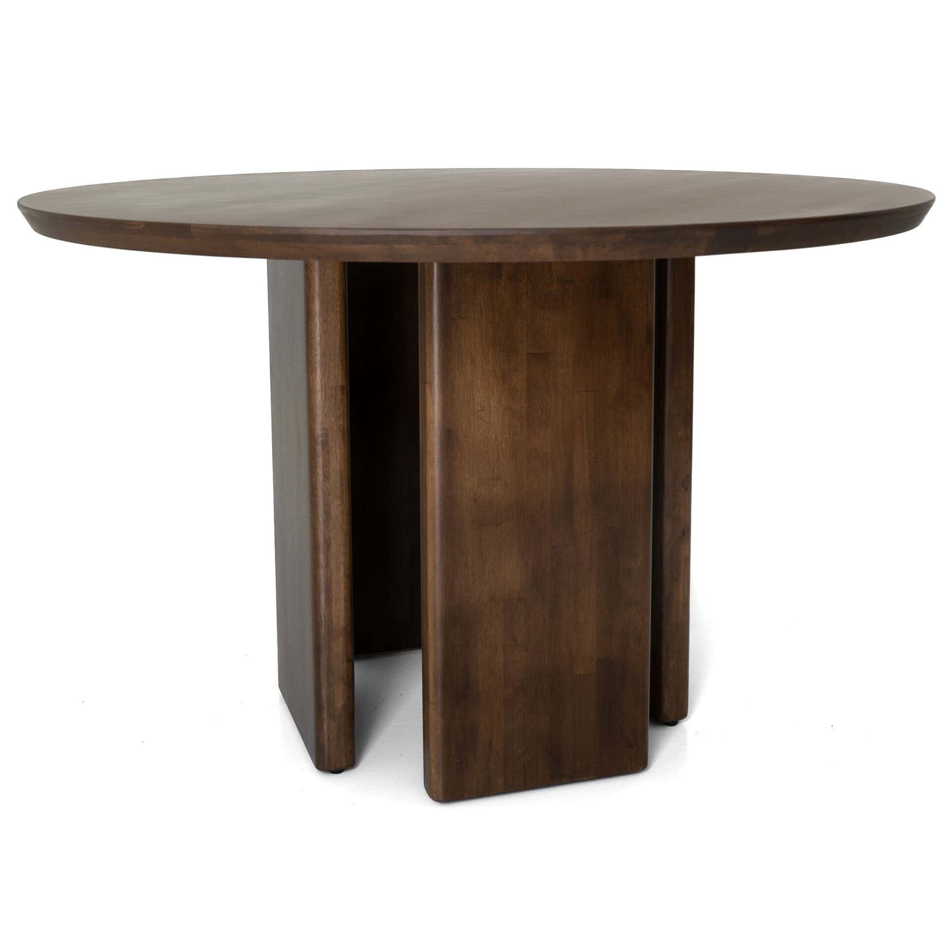 Round Brown Wood Dining Table with Pedestal Base 1 Round Brown Wood Dining Table with Pedestal Base