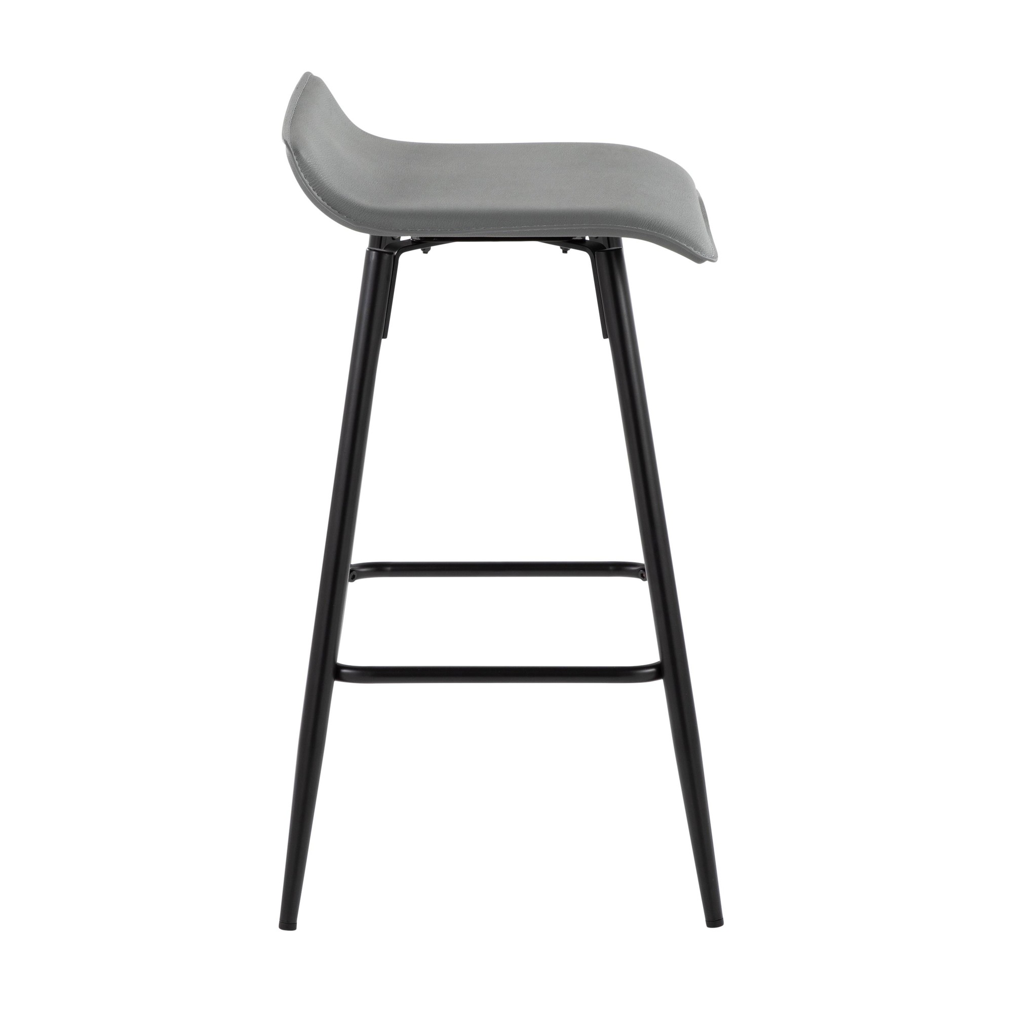 Ale 26-Inch Black Steel Grey Faux Leather Counter Stools (Set of 2) 7 Ale 26-Inch Black Steel Grey Faux Leather Counter Stools (Set of 2) - Image 7
