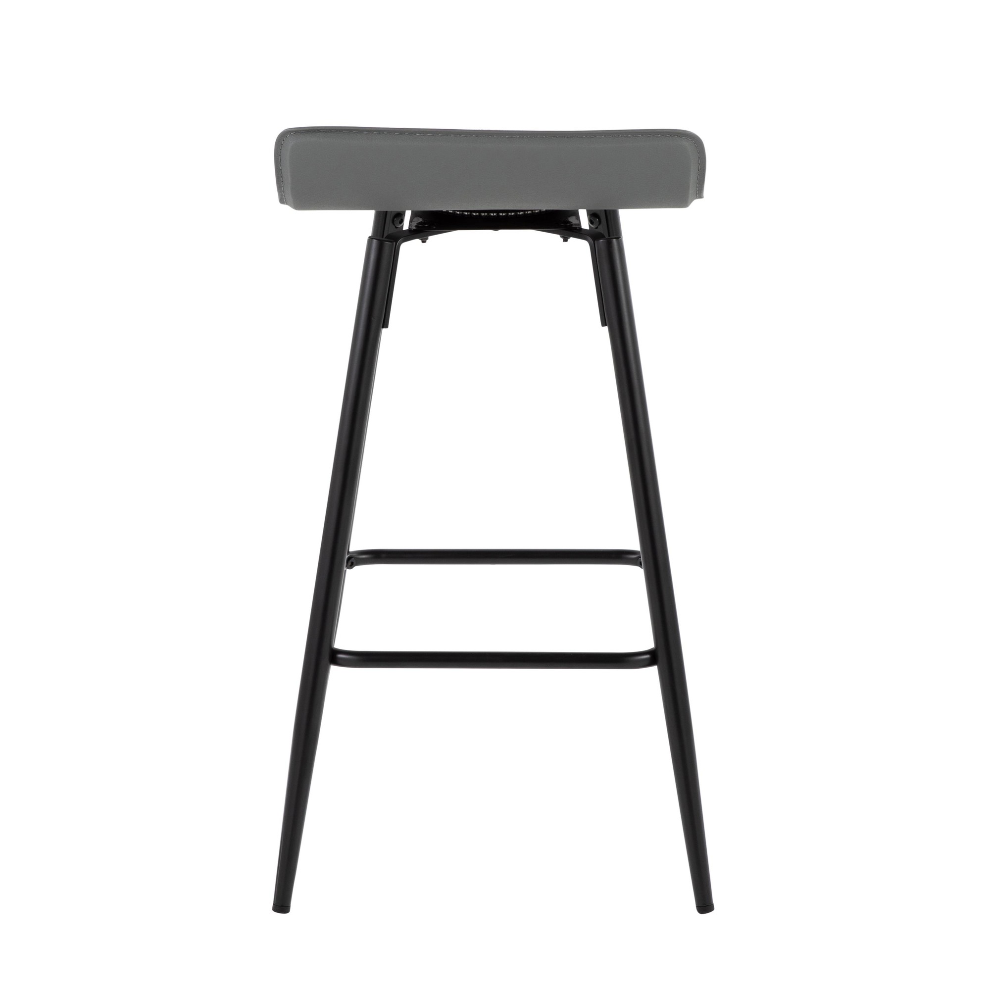 Ale 26-Inch Black Steel Grey Faux Leather Counter Stools (Set of 2) 9 Ale 26-Inch Black Steel Grey Faux Leather Counter Stools (Set of 2) - Image 9