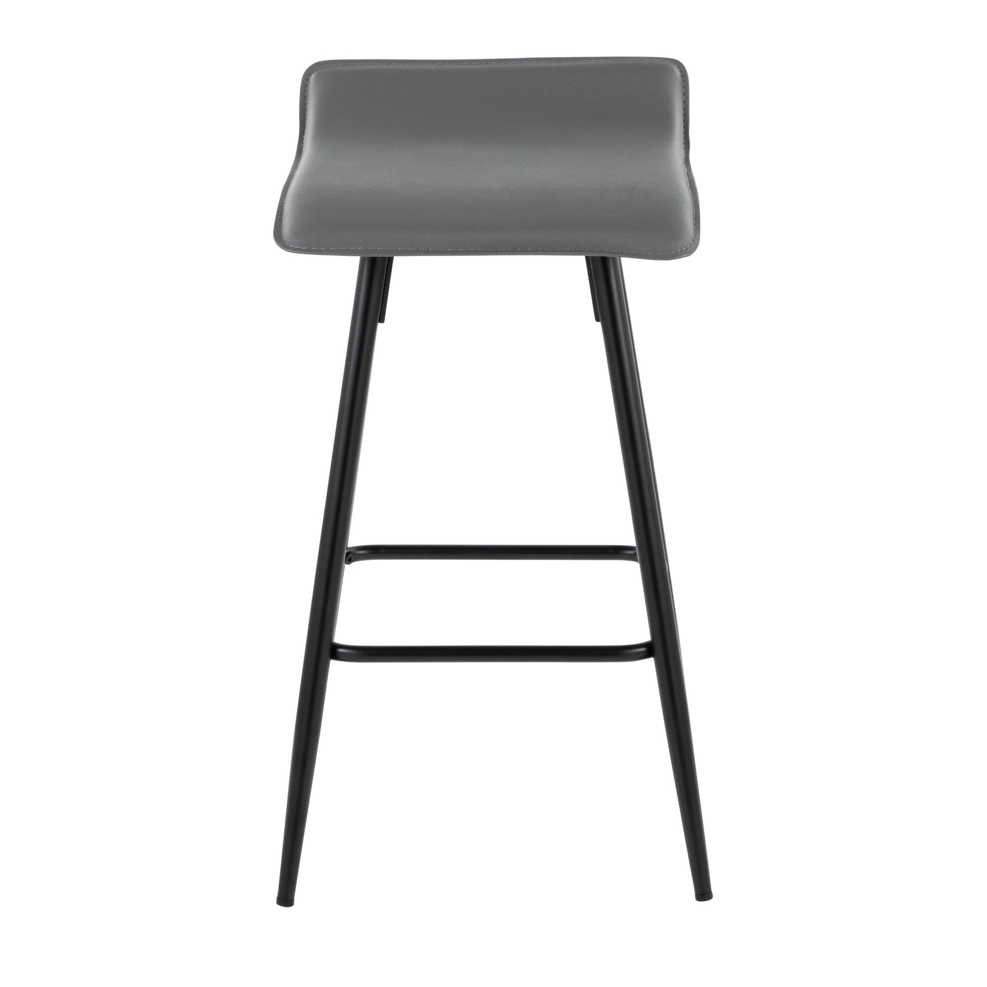 Ale 26-Inch Black Steel Grey Faux Leather Counter Stools (Set of 2) 10 Ale 26-Inch Black Steel Grey Faux Leather Counter Stools (Set of 2) - Image 10