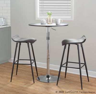 Ale 30-Inch Black Steel Espresso Contemporary Bar Stool (Set of 2)