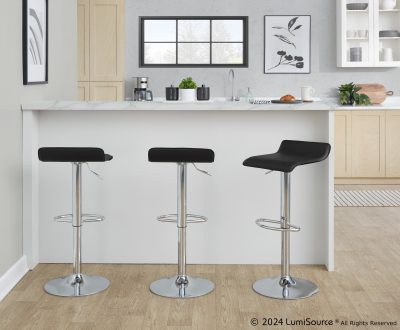 Ale Black Adjustable Contemporary Bar Stools (Set of 2)