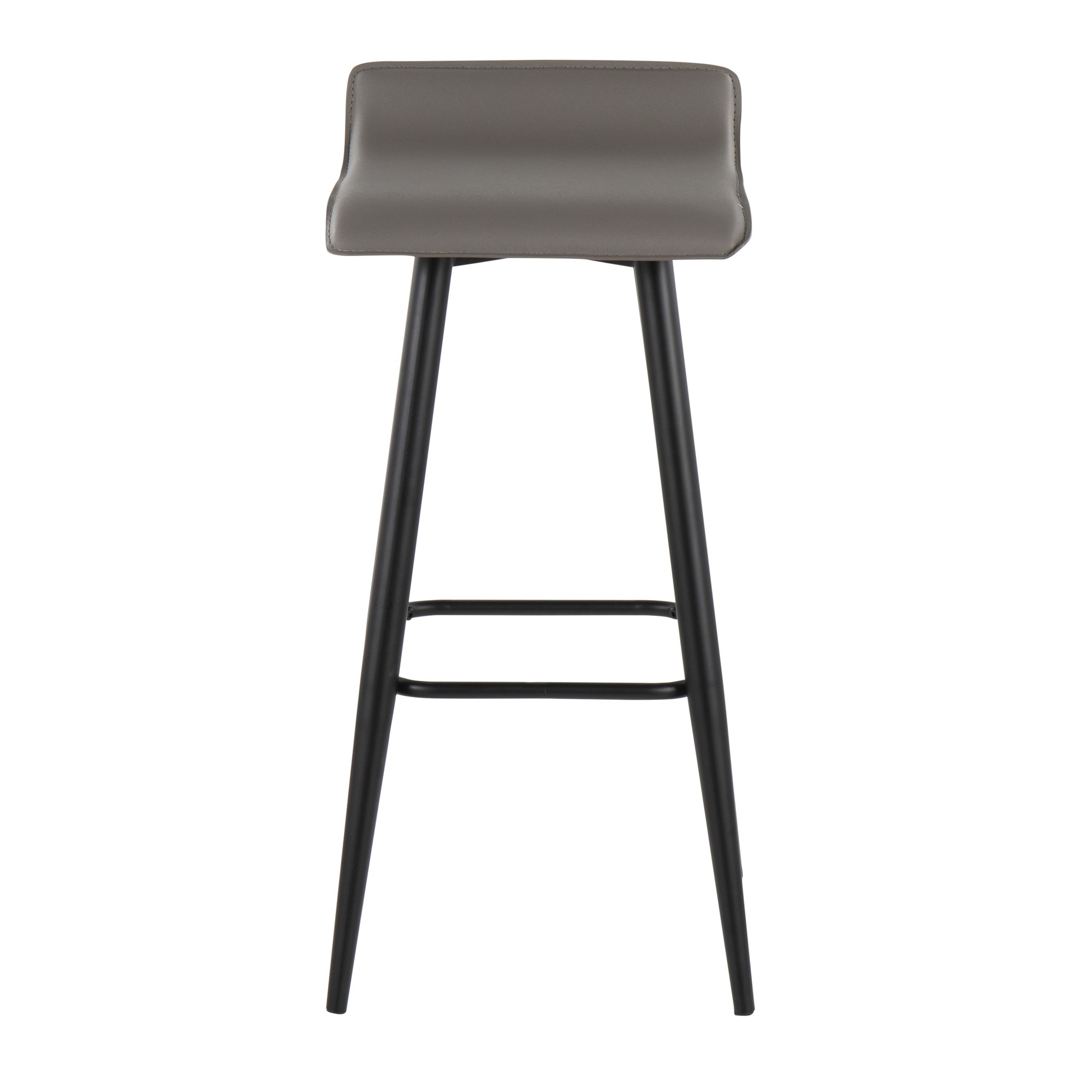 Ale Black Steel Grey Faux Leather Bar Stools (Set of 2) 8 Ale Black Steel Grey Faux Leather Bar Stools (Set of 2) - Image 8