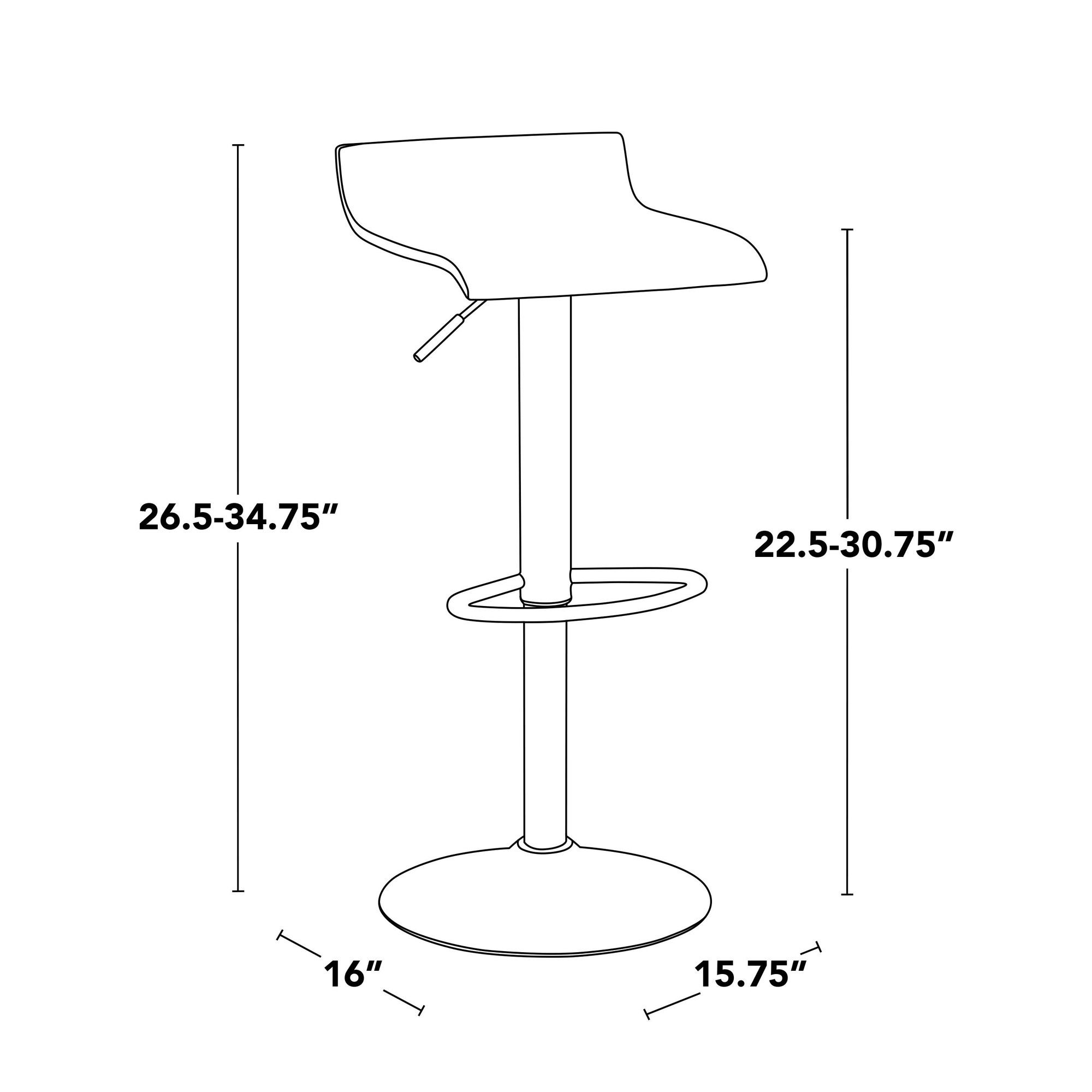 Ale Chrome and Black Adjustable Barstools (Set of 3) 11 Ale Chrome and Black Adjustable Barstools (Set of 3) - Image 11