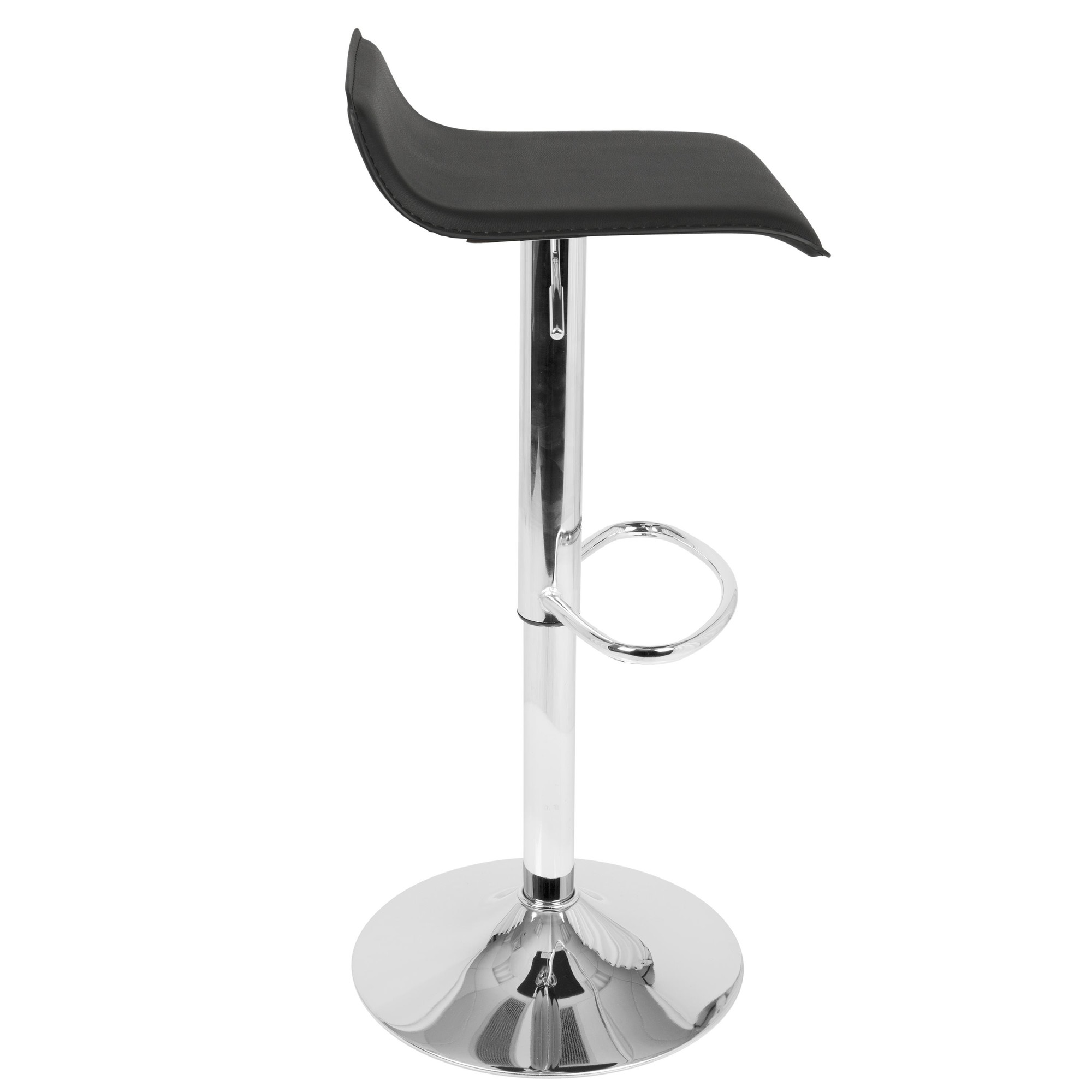 Ale Chrome and Black Adjustable Barstools (Set of 3) 6 Ale Chrome and Black Adjustable Barstools (Set of 3) - Image 6