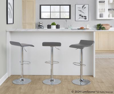 Ale Grey Contemporary Adjustable Bar Stool 26-Inch (Set of 2)