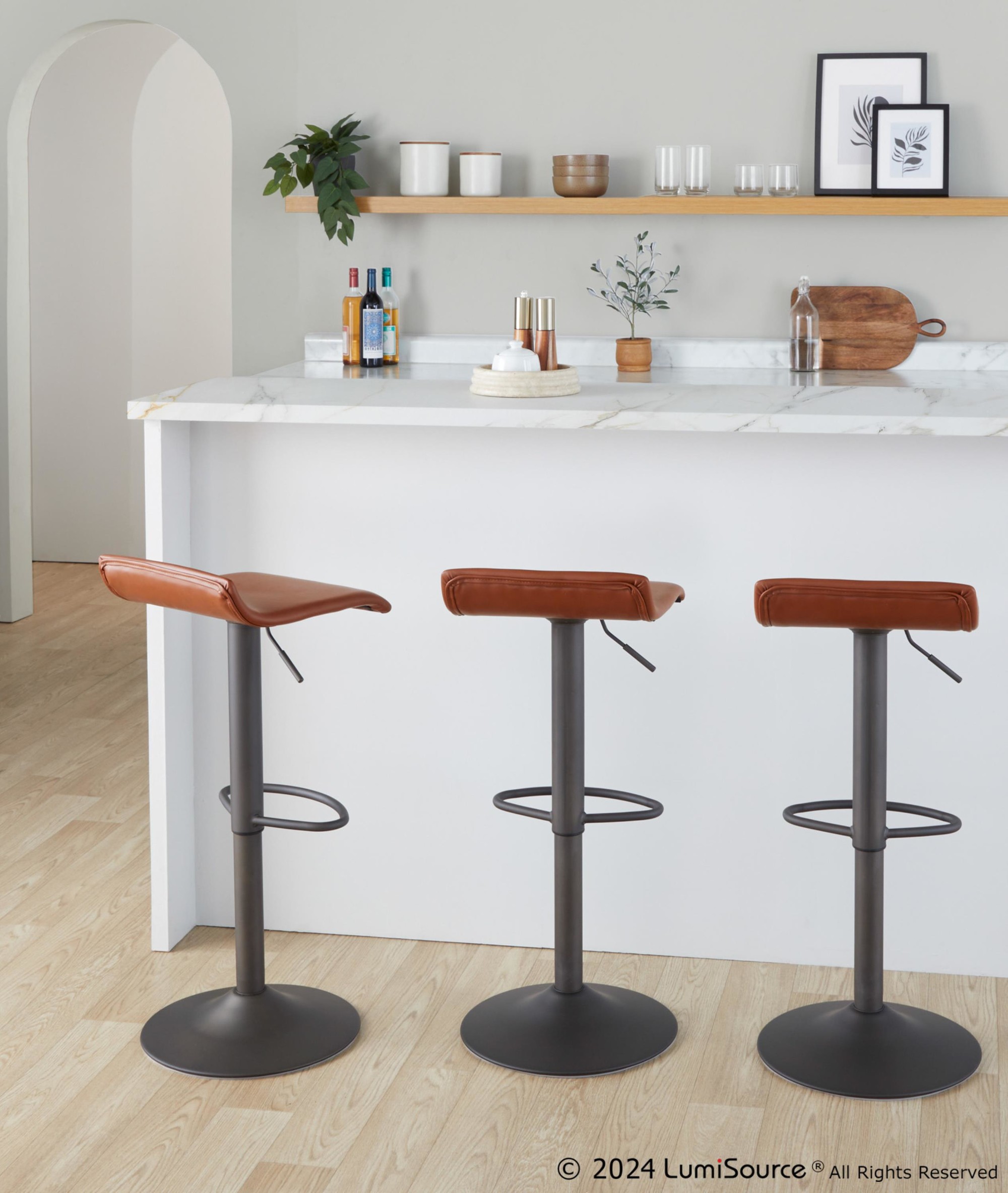 Ale Industrial Antique Metal Brown Bar Stools (Set of 2) 2 Ale Industrial Antique Metal Brown Bar Stools (Set of 2) - Image 2