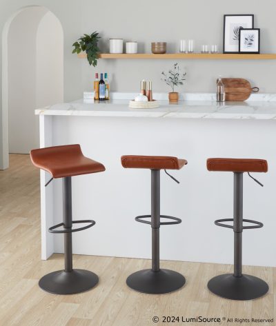 Ale Industrial Antique Metal Brown Bar Stools (Set of 2)