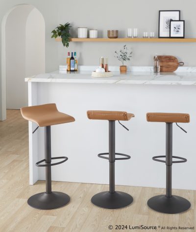 Ale Industrial Antique Metal Camel Bar Stools (Set of 2)