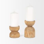 Aleena Wooden Candle Holder (Set of 2)