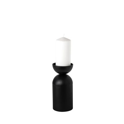 Alex Small Black Metal Cylindrical Table Candle Holder