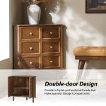 Alex Walnut Two-Door Faux Drawer Corner Cabinet 9 Alex Walnut Two-Door Faux Drawer Corner Cabinet