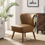 Alexander Camel Faux Leather Mid-Century Wingback Chair 7 Alexander Camel Faux Leather Mid-Century Wingback Chair