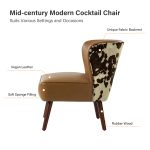 Alexander Camel Faux Leather Mid-Century Wingback Chair 10 Alexander Camel Faux Leather Mid-Century Wingback Chair