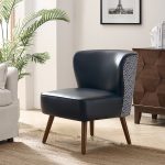 Alexander Navy Faux Leather Mid-Century Wingback Accent Chair 7 Alexander Navy Faux Leather Mid-Century Wingback Accent Chair