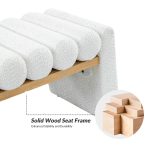Alexia Ivory Solid Wood H-Shape Bench with Bolster Cushions 8 Alexia Ivory Solid Wood H-Shape Bench with Bolster Cushions