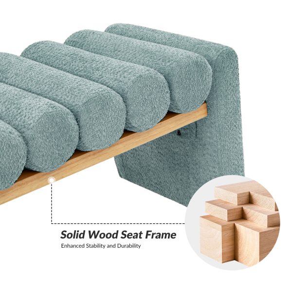 Alexia Sage Modern Solid Wood H Shape Bench with Bolsters 2