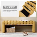 Alexia Yellow Solid Wood H-Shape Bench Removable Bolsters 9 Alexia Yellow Solid Wood H-Shape Bench Removable Bolsters